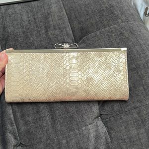 Gold evening clutch